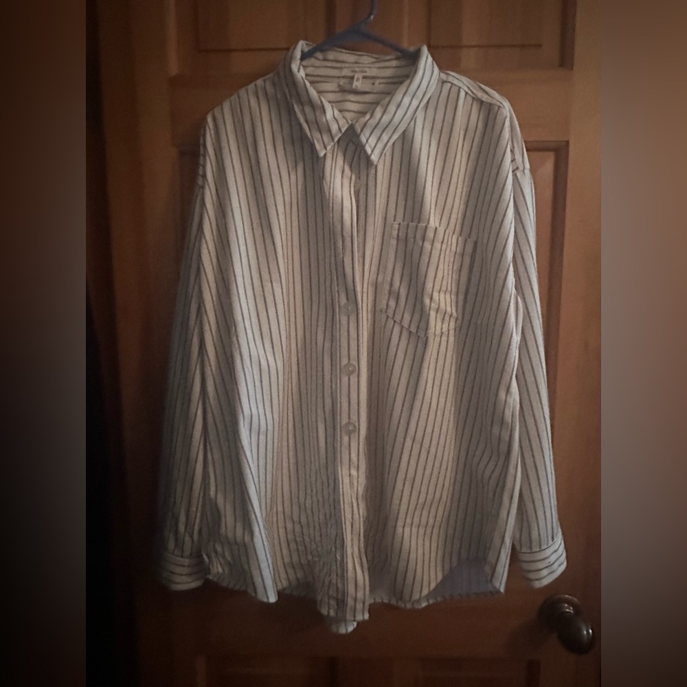 Maurice’s striped corduroy feel button up shirt